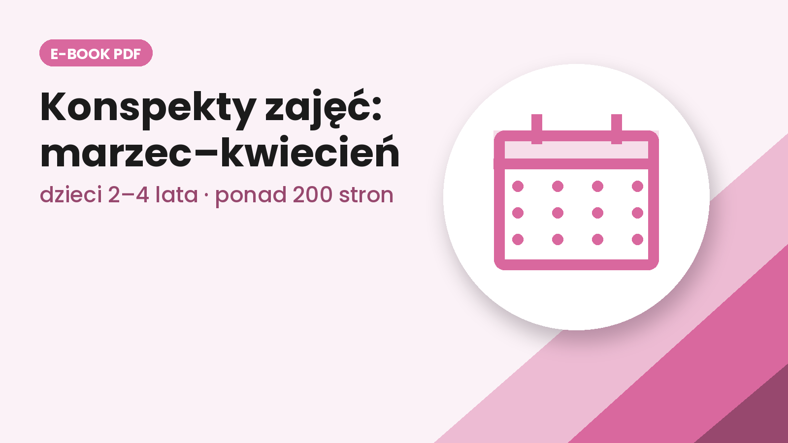 E-book Konspekty zajęć dla dzieci w wieku 2-4 lata na okres marzec/kwiecień